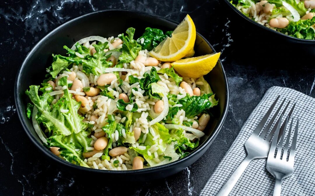 Rice Salad With Beans, Lemon, and Microgreens