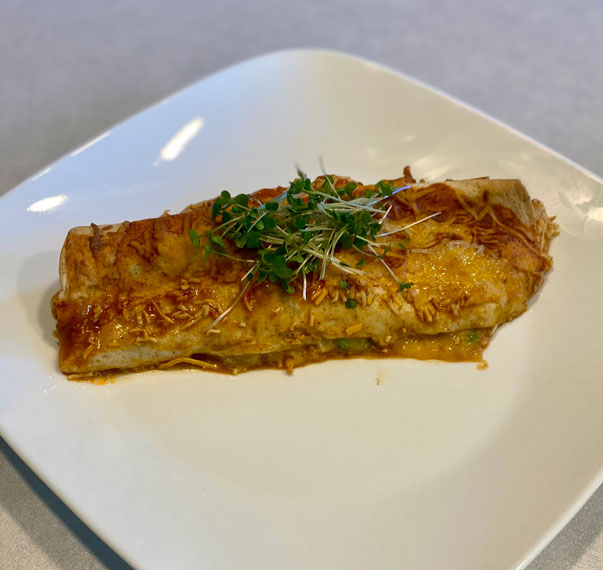 Red Pasilla Enchiladas with Microgreens
