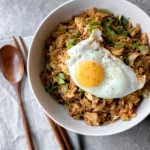 kimchi fried rice with fried egg on top