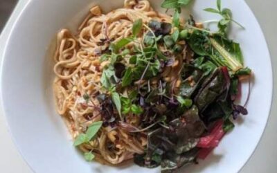 Peanut Soba Noodles with Basil Microgreens